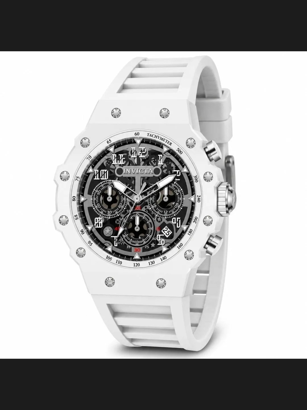 Invicta Racing Vaulthan White Chronograph Sport Watch Unisex 44mm